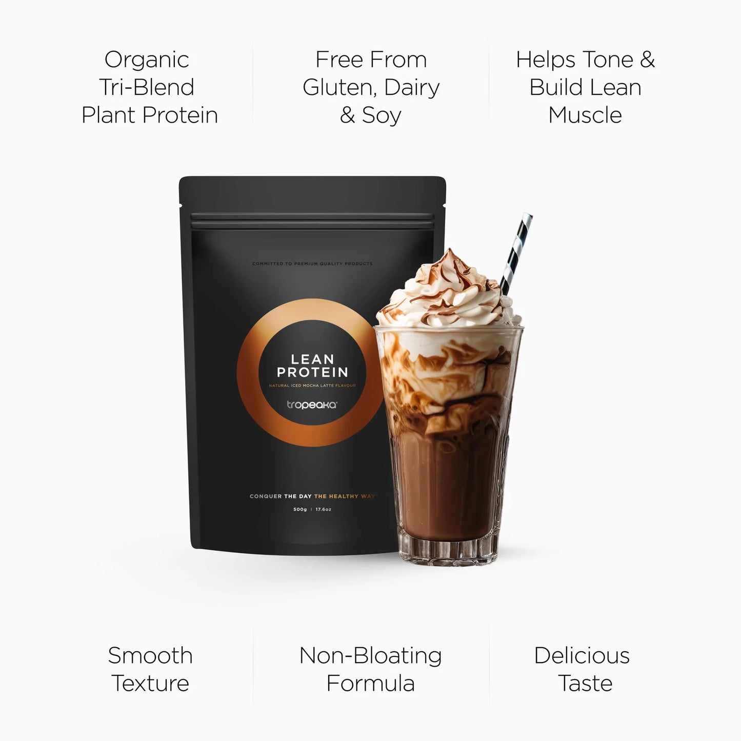 Tropeaka - LEAN PROTEIN Natural Iced Mocha Latte 500g